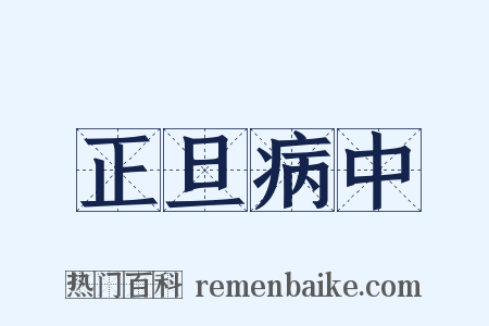 正旦病中是什么意思的图片